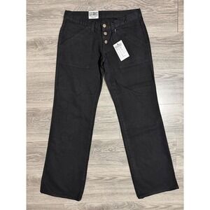 New J Galt Brandy Melville M Black Skinny Combat Pants Low Rise Cargo Punk‎ Y2K